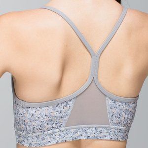 Lululemon Flow Y Sports Bra IV Petite Fleur Silver Spoon / Ambient Grey